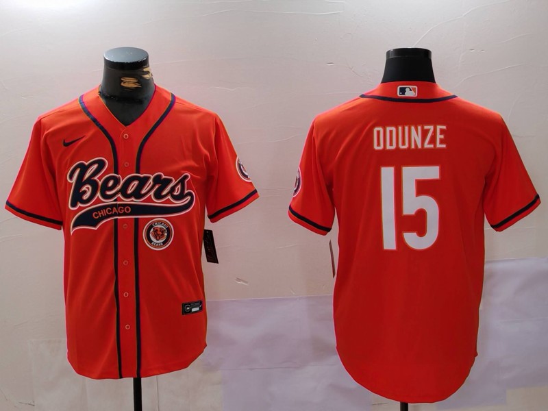 Men Chicago Bears #15 Odunze Orange Joint Name 2024 Nike Limited NFL Jersey style 3->chicago bears->NFL Jersey